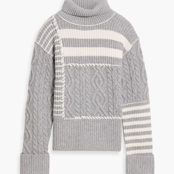 Jonathan Simkhai Maggi Ribbed & Cable-Knit Wool & Cashmere Blend Turtleneck NWT - Picture 11 of 11